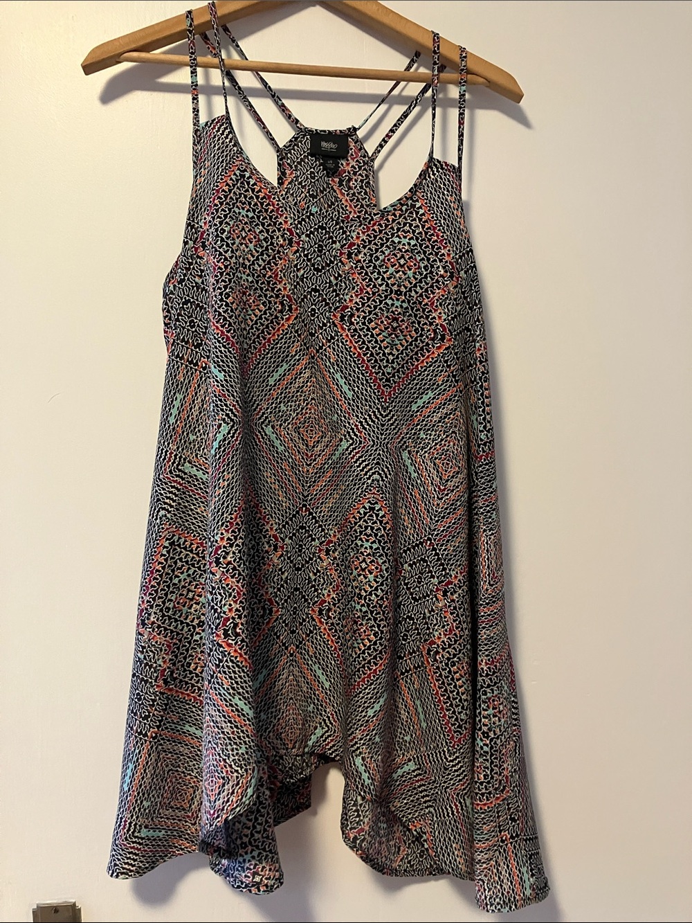 Mossimo Supply Co. Black Multi Geometric Strappy Oversized Cami
